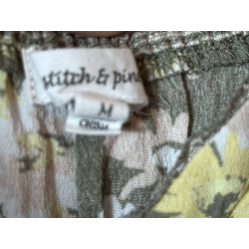 Stitch And Pine Slip Dress Medium Green Yellow Fairy Cottagecore 90s Y2K Cami M - Picture 11 of 13